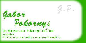 gabor pokornyi business card